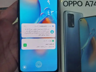 اوبو A74 رام ٦ و١٢٨ بحالة جيدة كرتونة وجراب فقط