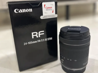 عدسة كانون RF 24-105 مم مع ملحقات الضمان (الخبر)